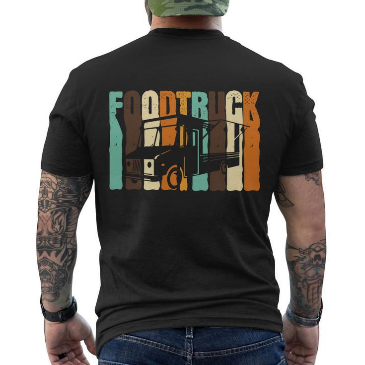 Fast Food Trucker Driver Retro Burger Street Food Truck Cool Gift Men's Crewneck Short Sleeve Back Print T-shirt