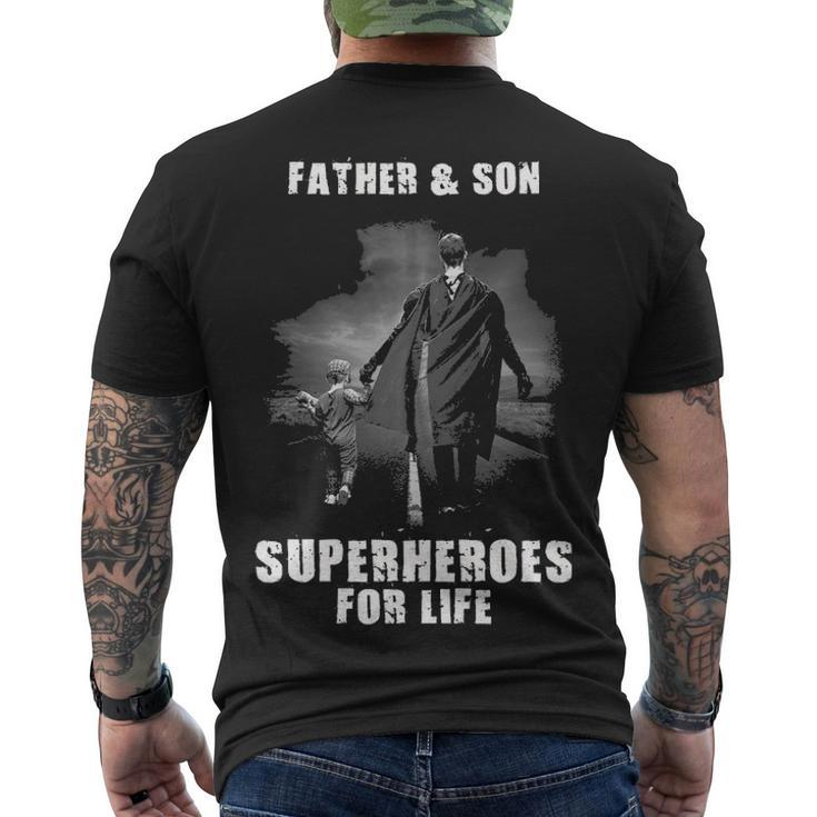 Father And Son - Superheroes Men's Crewneck Short Sleeve Back Print T-shirt