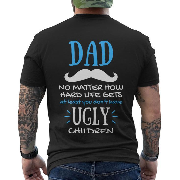Fathers Day For Father From Daughter Son The Best Father Men's T-shirt Back Print