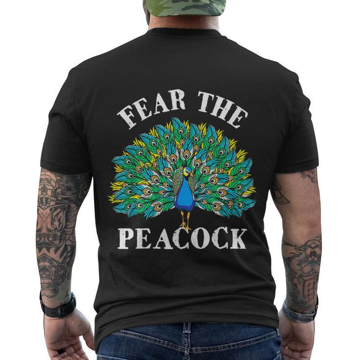 Fear The Peacock Zookeeper Ornithologist Bird Lover Tshirt Men's Crewneck Short Sleeve Back Print T-shirt