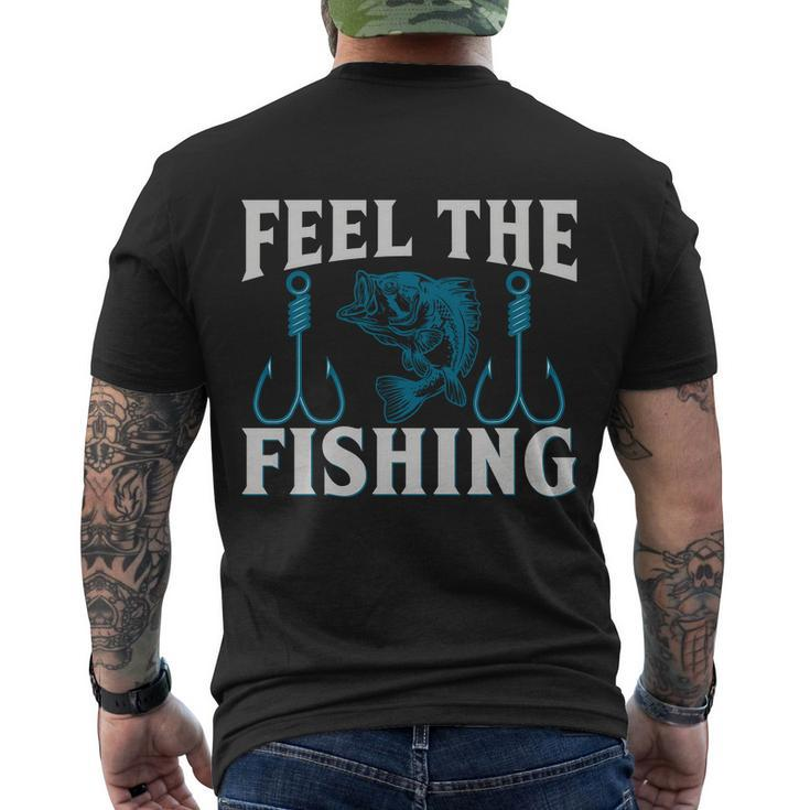 Feel The Fishing Men's Crewneck Short Sleeve Back Print T-shirt