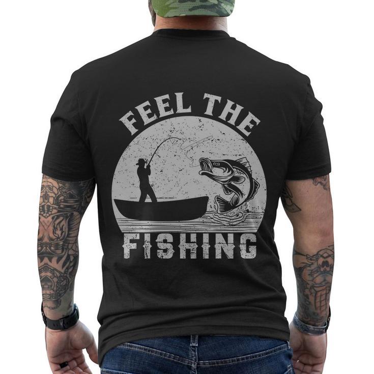 Feel The Fishing Men's Crewneck Short Sleeve Back Print T-shirt