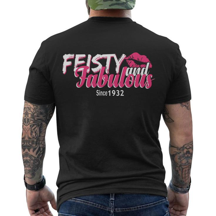 Feisty And Fabulous Since 1932 90Th Birthday Men's Crewneck Short Sleeve Back Print T-shirt