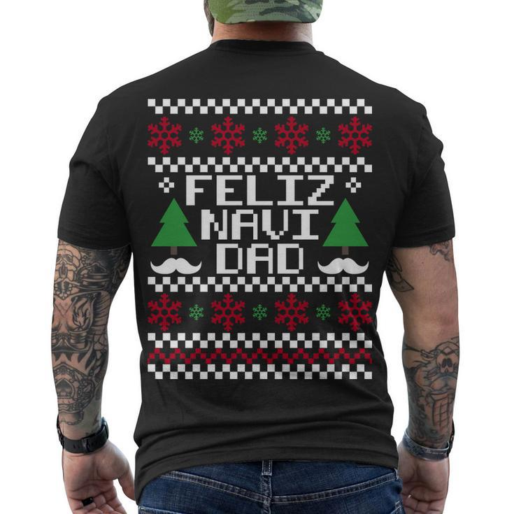 Feliz Navi Dad Ugly Christmas Tshirt Men's Crewneck Short Sleeve Back Print T-shirt
