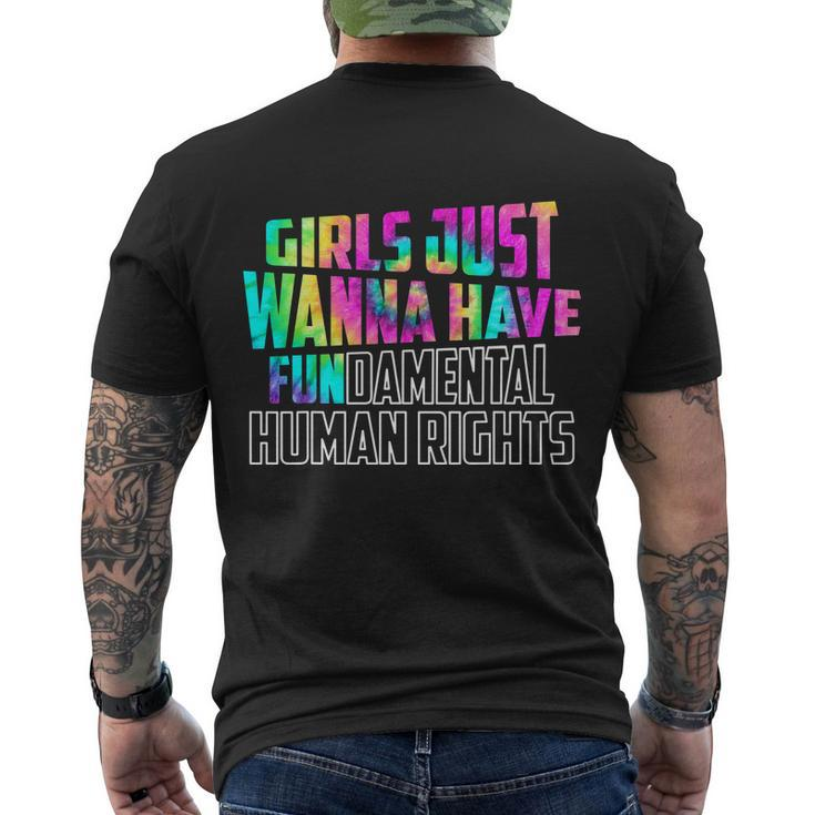 Feminist Shirt Girls Just Wanna Have Fundamental Human Rights Men's Crewneck Short Sleeve Back Print T-shirt