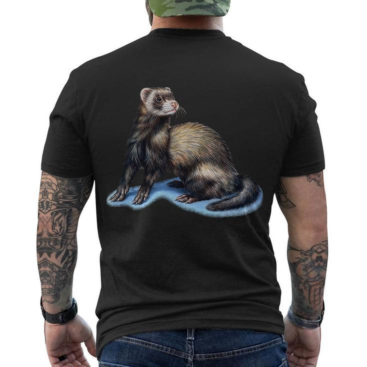 Ferret Wildlife Men's Crewneck Short Sleeve Back Print T-shirt
