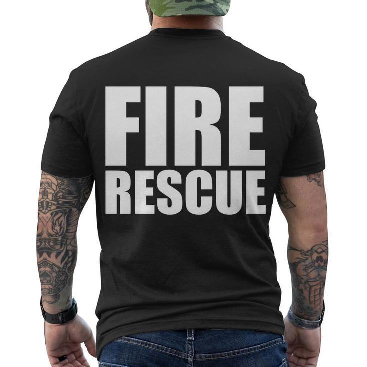 Fire Rescue Tshirt Men's Crewneck Short Sleeve Back Print T-shirt