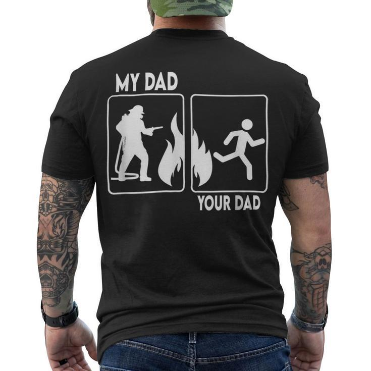 Firefighter Firefighter Dad Fathers Day Proud Daughter Son Boys Men's T-shirt Back Print