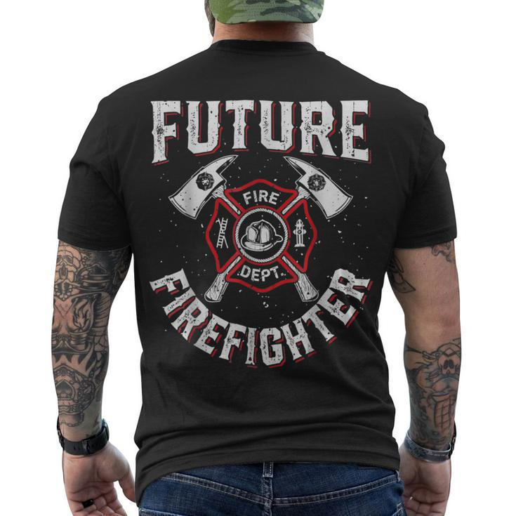 Firefighter Future Fire Dept Firefighter Thin Red Line Firefighter Lover V2 Men's T-shirt Back Print