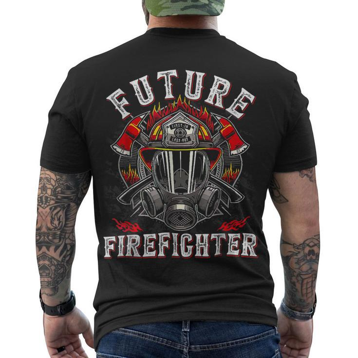 Firefighter Future Firefighter Thin Red Line Firefighting Lover Men's T-shirt Back Print