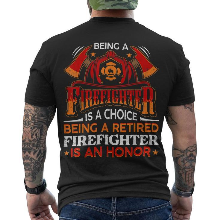 Firefighter Heroic Fireman Idea Retired Firefighter Men's T-shirt Back Print