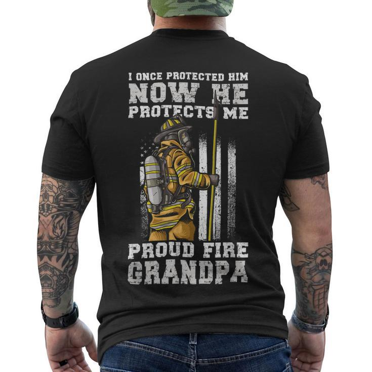 Firefighter Proud Fire Grandpa Firefighter Grandfather Of Fireman V2 Men's T-shirt Back Print
