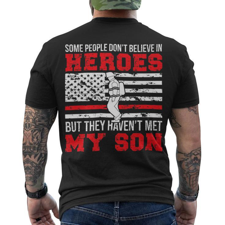 Firefighter Proud Fireman Dad Of A Firefighter Father Fire Dad Men's T-shirt Back Print
