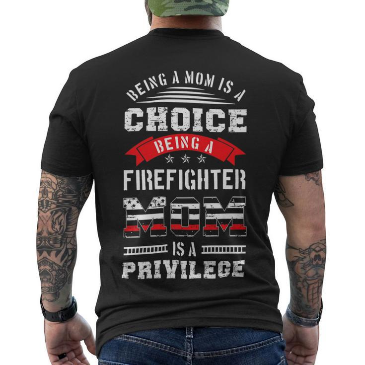 Firefighter Proud Firefighter Mom Fireman Mother Men's T-shirt Back Print
