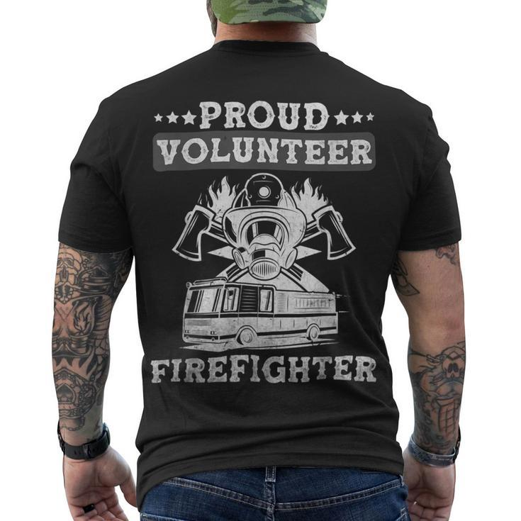 Firefighter Proud Volunteer Firefighter Fire Department Fireman V2 Men's T-shirt Back Print