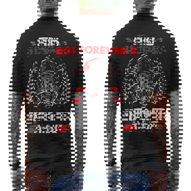 Firefighter Retired But Forever Firefighter At Heart Retirement Men's T-shirt Back Print