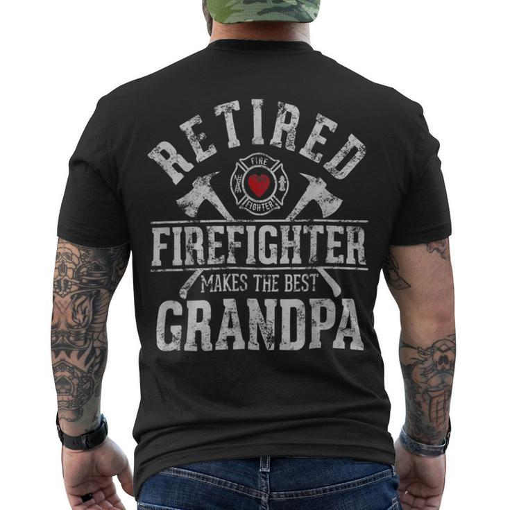 Firefighter Retired Firefighter Makes The Best Grandpa Retirement Men's T-shirt Back Print