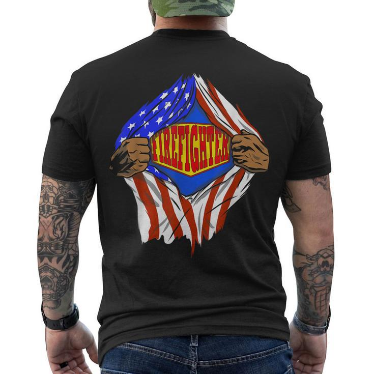 Firefighter Super Firefighter Hero Job Men's T-shirt Back Print
