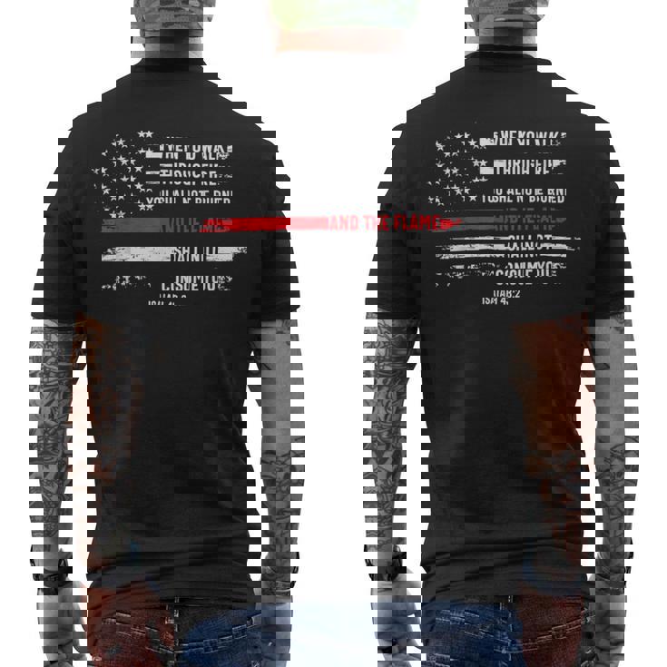 Firefighter Thin Red Line Firefighter Bible Verse Isaiah 432 Us Flag V2 ...