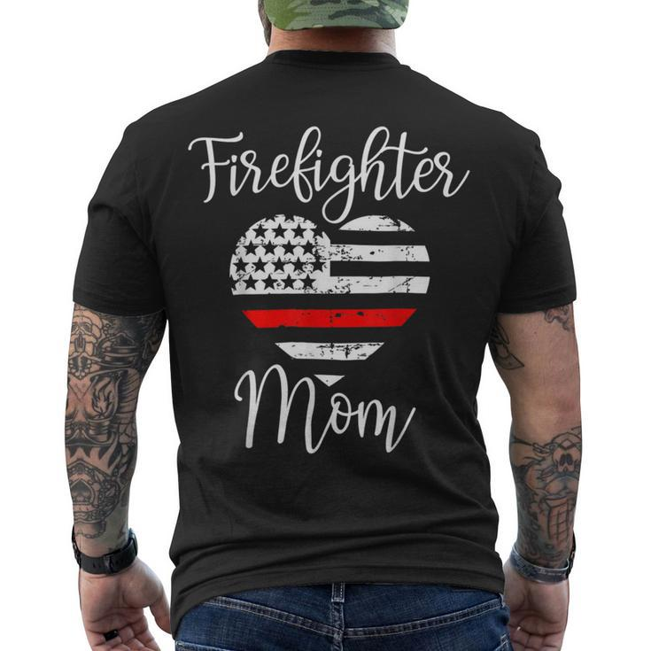 Firefighter Thin Red Line Firefighter Mom From Son Fireman Men's T-shirt Back Print