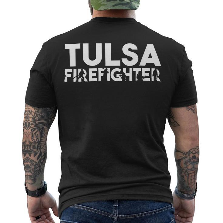 Firefighter Tulsa Firefighter Dad Proud Firefighter Fathers Day V3 Men's T-shirt Back Print