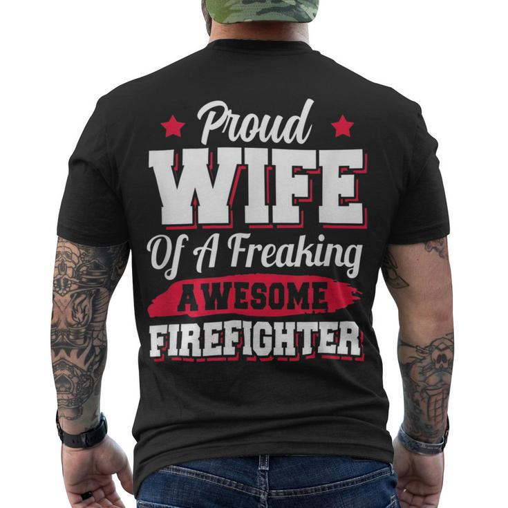 Firefighter Volunteer Fireman Firefighter Wife V3 Men's T-shirt Back Print