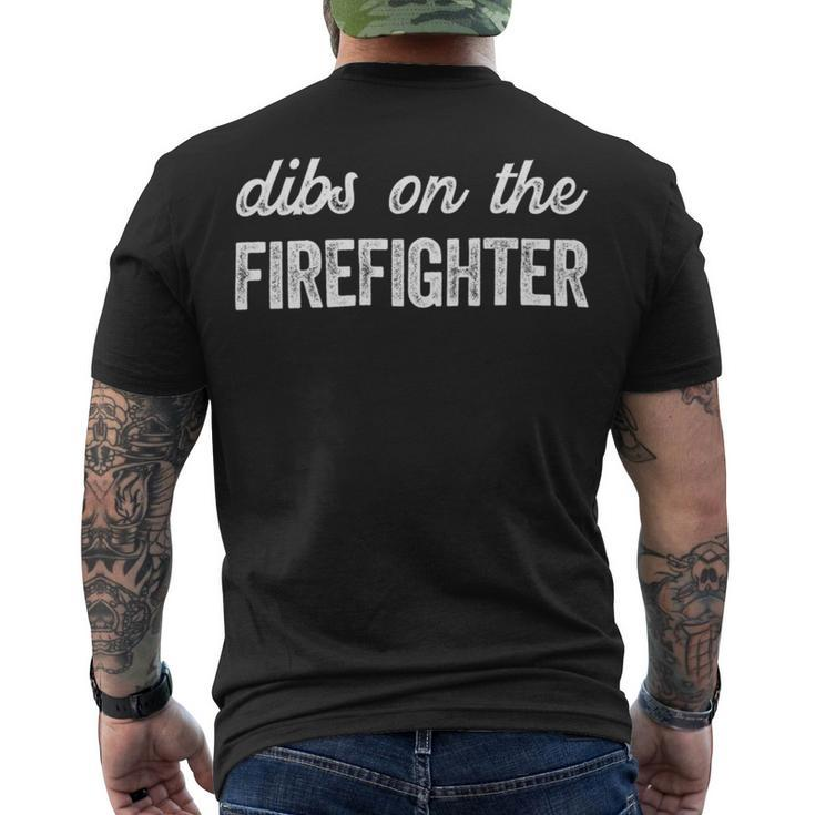 Firefighter Firefighter Wife Dibs On The Firefighter Men's T-shirt Back Print