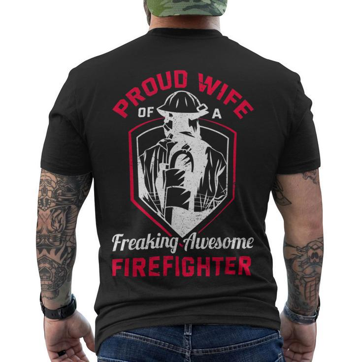 Firefighter Wildland Fireman Volunteer Firefighter Wife Fire Department V2 Men's T-shirt Back Print