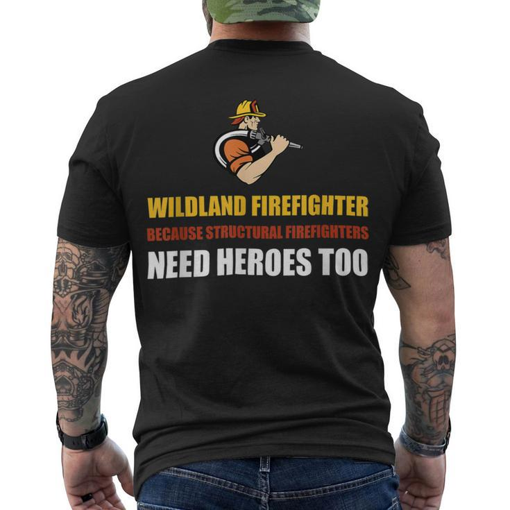 Firefighter Wildland Firefighter Smokejumper Fire Eater_ Men's T-shirt Back Print