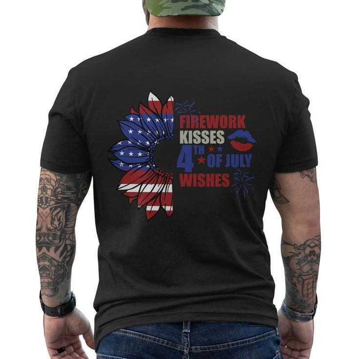 Firework Kiss 4Th Of July Wishes Proud American Men's T-shirt Back Print