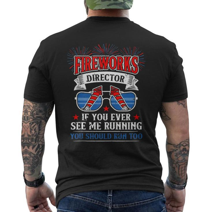 Fireworks Director 4Th Of July For Men Patriotic Men's Back Print T-shirt