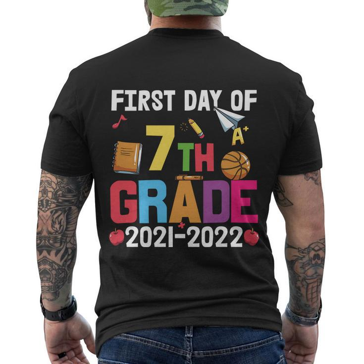 First Day Of 7Th Grade 2021_2022 Back To School Men's Crewneck Short Sleeve Back Print T-shirt