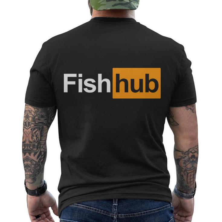 Fish Hub Tshirt Men's Crewneck Short Sleeve Back Print T-shirt