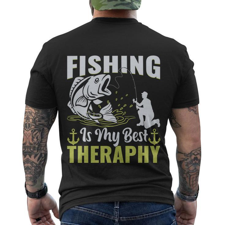 Fishing Is My Best Therapy Men's Crewneck Short Sleeve Back Print T-shirt