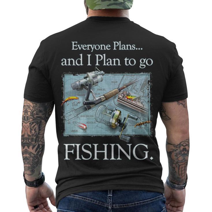 Fishing Plan To Fish Men's Crewneck Short Sleeve Back Print T-shirt