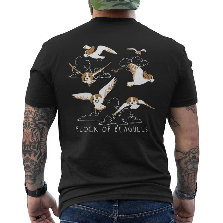 Flock Of Beagulls Beagle With Bird Wings Dog Lover Men's Back Print T-shirt