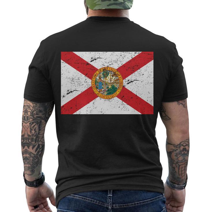 Florida Flag Distressed Vintage Men's Crewneck Short Sleeve Back Print T-shirt