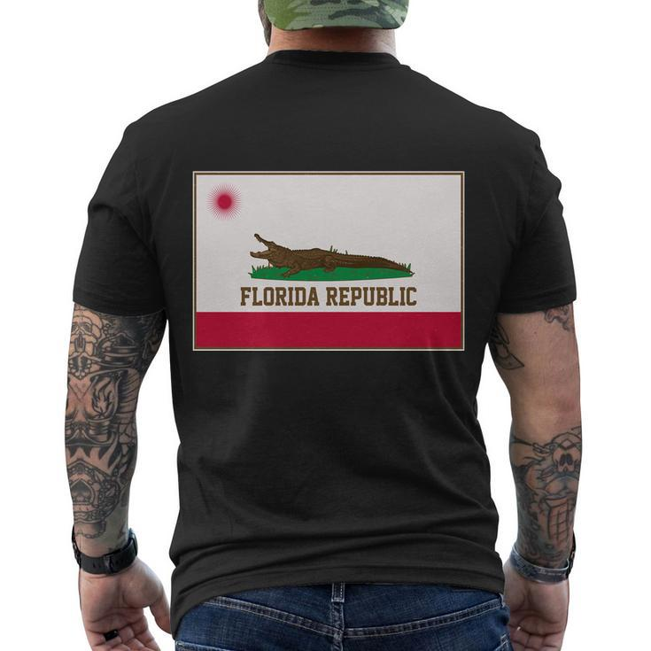 Florida Republic Vintage Alligator Flag Men's Crewneck Short Sleeve Back Print T-shirt