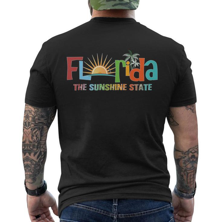 Florida The Sunshine State Colorful Men's Crewneck Short Sleeve Back Print T-shirt