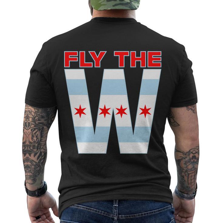 Fly The W Chicago Flag Men's Crewneck Short Sleeve Back Print T-shirt