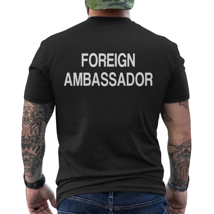 Foreign Ambassador Cute Gift Men's Crewneck Short Sleeve Back Print T-shirt