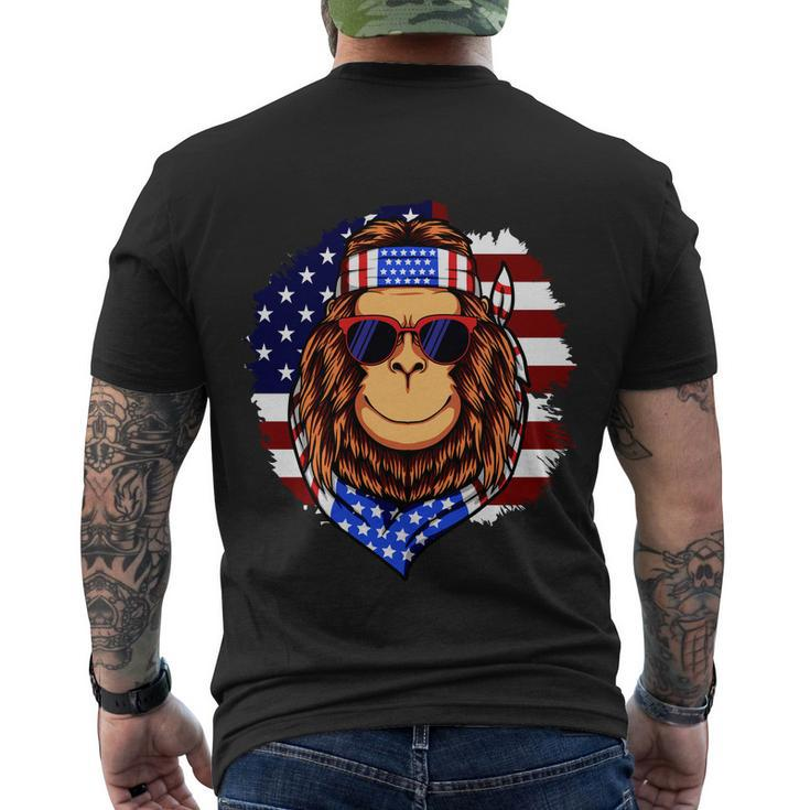 Fourth Of July American Independence Day Monkey Graphic Plus Size Shirt For Men Men's Crewneck Short Sleeve Back Print T-shirt