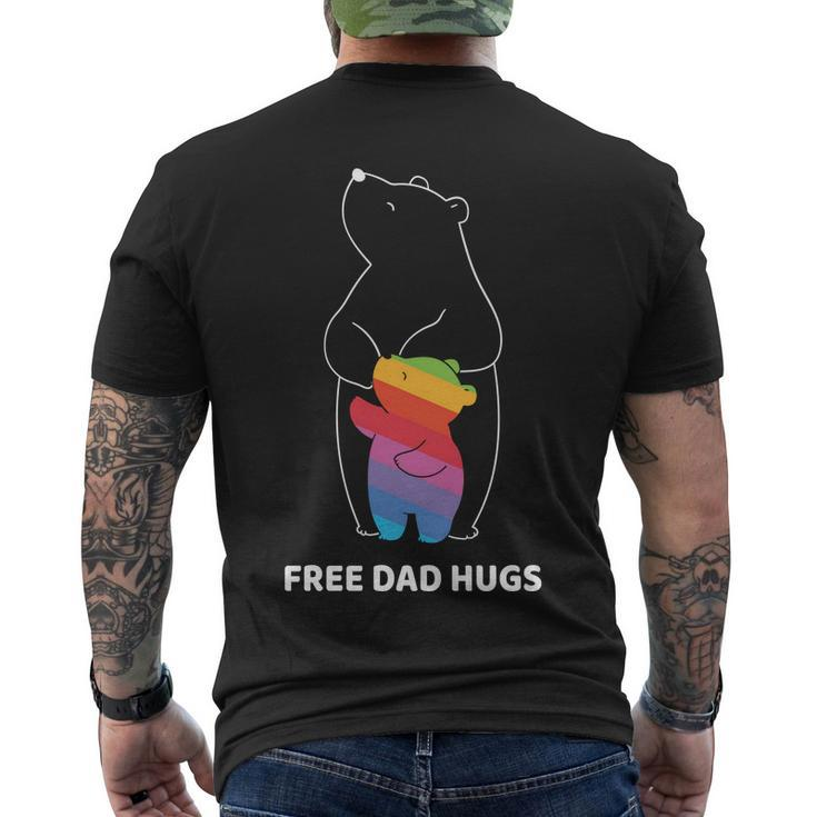 Free Dad Hugs Rainbow Lgbt Pride Month Men's Crewneck Short Sleeve Back Print T-shirt