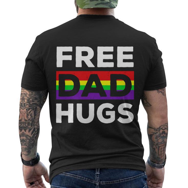 Free Dad Hugs Shirt Fathers Day Shirt Lgbtq Proud Fathers Tshirt Lgbtq Prid Men's Crewneck Short Sleeve Back Print T-shirt