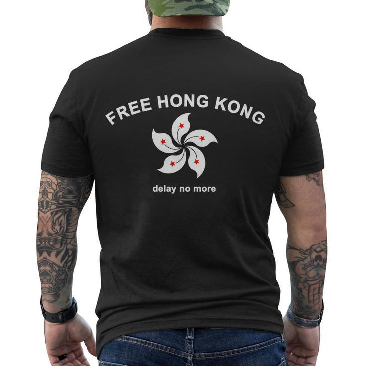 Free Hong Kong Delay No More Men's Crewneck Short Sleeve Back Print T-shirt