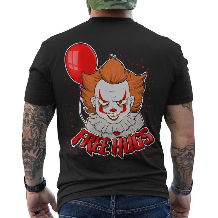 Free Hugs Scary Clown Funny Men's Crewneck Short Sleeve Back Print T-shirt