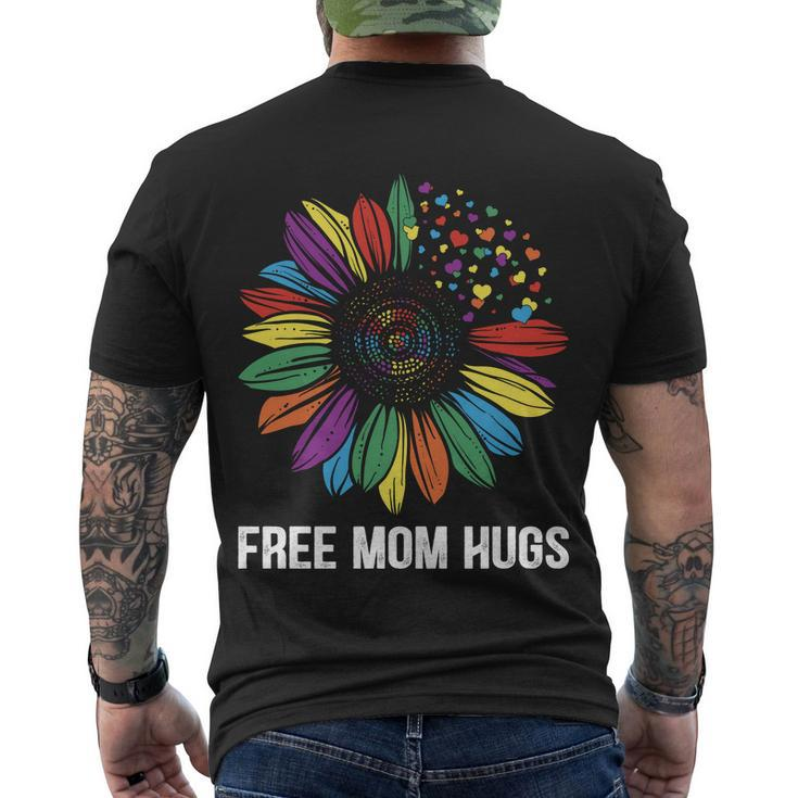 Free Mom Hugs Daisy Lgbt Pride Month Men's Crewneck Short Sleeve Back Print T-shirt