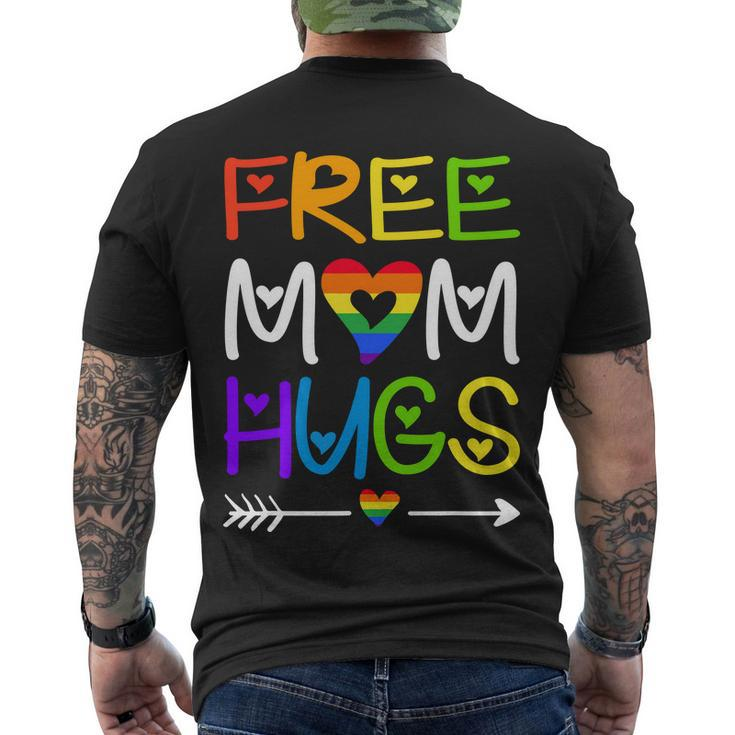 Free Mom Hugs Rainbow Heart Lgbt Pride Month Men's Crewneck Short Sleeve Back Print T-shirt