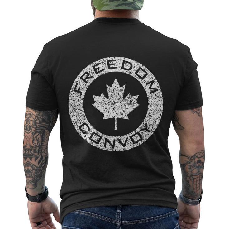 Freedom Convoy 2022 Canadian Maple Leaf Trucker Men's Crewneck Short Sleeve Back Print T-shirt