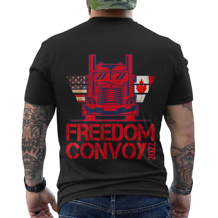 Freedom Convoy 2022 Support Our Truckers Convoy Men's Crewneck Short Sleeve Back Print T-shirt